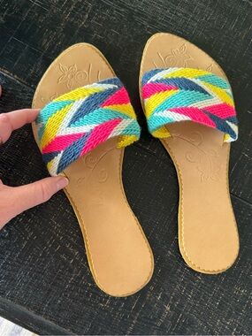 NWT Multicolor Braided Slide Sandals - Women